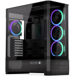 Endorfy skříň Aquarius 8000 Corona / ATX / 4x120mm ARGB fan / USB 3.0 / USB-C / panoramatická / zaoblené sklo / černá