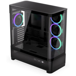 Endorfy skříň Aquarius 8000 Corona / ATX / 4x120mm ARGB fan / USB 3.0 / USB-C / panoramatická / zaoblené sklo / černá