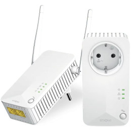 STRONG sada 2 adaptérů Powerline WF 600 DUO EU/ Powerline 600 Mbit/s/ Wi-Fi 300 Mbit/s/ 2x LAN/ bílý