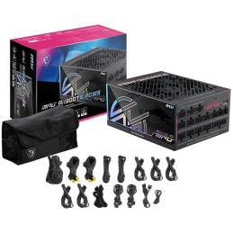 MSI zdroj MPG Ai1300TS PCIE5/ 1300W/ ATX3.1/ akt. PFC/ 12 let záruka/ 120mm ventilátor/ modulární/ 80PLUS Titanium