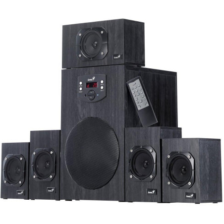 POŠKOZENÝ OBAL - GENIUS repro SW-HF 5.1 4500 Ver. II/ 5.1/ 125W/ Dřevěné/ Dálkové ovládání