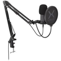 Krux mikrofon Edis 3000 / nastavitelné rameno / 2 typy filtrů / 3,5mm jack / USB-C / ARGB / černý