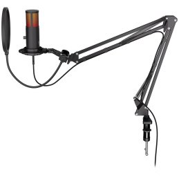 Krux mikrofon Edis 3000 / nastavitelné rameno / 2 typy filtrů / 3,5mm jack / USB-C / ARGB / černý