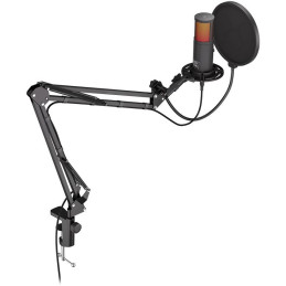 Krux mikrofon Edis 3000 / nastavitelné rameno / 2 typy filtrů / 3,5mm jack / USB-C / ARGB / černý