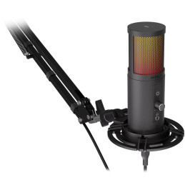 Krux mikrofon Edis 3000 / nastavitelné rameno / 2 typy filtrů / 3,5mm jack / USB-C / ARGB / černý