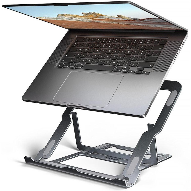 AXAGON stojan pro notebooky a tablety 10" - 17,3" / STND-LAG /  8 pozic / šedý