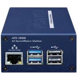 Planet AIS-1000 AI Surveillance Station, 8-ch IP camera RTSP video stream, 1TB SSD, 2xUSB 3.0, 2x USB 2.0, 1xGbE