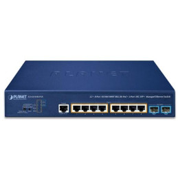 Planet GS-4210-8UP2X L2 switch, 8x1GbE PoE 802.3bt, 2x 10Gb SFP, Budget 240W, QoS