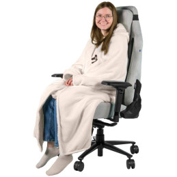 AROZZI Chair Blanket White/ univerzální hřejivá deka pro herní a kancelářské židle/ bílá