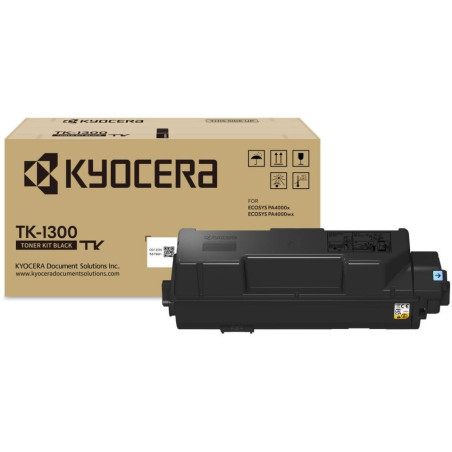 Kyocera Toner TK-1300 na 3 000 A4 (při 5% pokrytí), pro ECOSYS PA4000x/wx