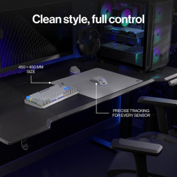 Endorfy podložka pod myš Pure Alt Gray L / 450x400 / voděodolná / obšitá / gumová spodní vrstva / šedá