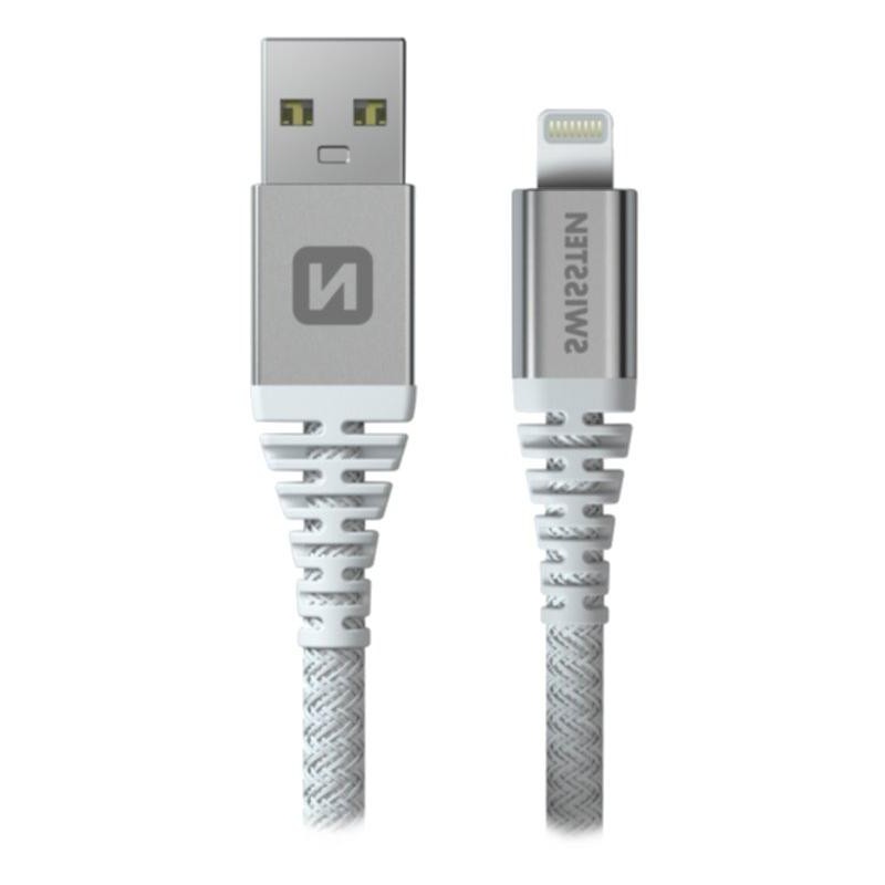 Swissten datový kabel kevlar usb / lightning 1,5 m bílý