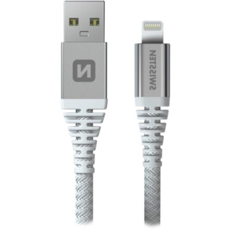 Swissten datový kabel kevlar usb / lightning 1,5 m bílý