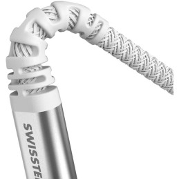 Swissten datový kabel kevlar usb / lightning 1,5 m bílý