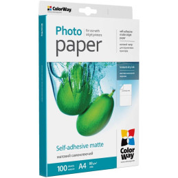 COLORWAY samolepící matný papír 88g/m2/(2 štítky na archu) 210x148.5mm / A4/ 100 kusů
