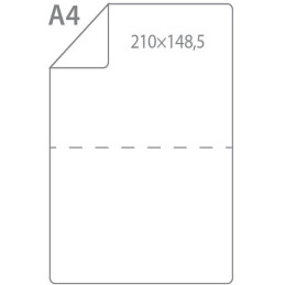 COLORWAY samolepící matný papír 88g/m2/(2 štítky na archu) 210x148.5mm / A4/ 100 kusů