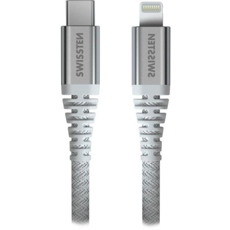 Swissten datový kabel kevlar usb-c / lightning 1,5 m bílý