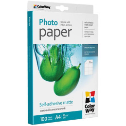 COLORWAY samolepící matný papír 88g/m2/(8 štítků na archu) 105x74.25mm / A4/ 100 kusů