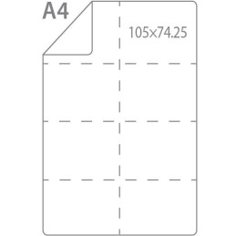 COLORWAY samolepící matný papír 88g/m2/(8 štítků na archu) 105x74.25mm / A4/ 100 kusů