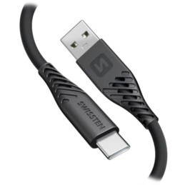 Swissten datový kabel soft silicone usb / usb-c 0,4 m černý