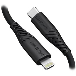 Swissten datový kabel soft silicone usb-c / lightning 0,4 m černý