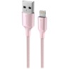 Swissten data cabletextile ii usb/lightning 1,5 m różowy