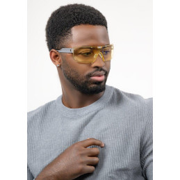 GUNNAR kancelářske/herní brýle CYBERPUNK DEX * STEEL *jantárová skla BLF 65 * GUNNAR focus