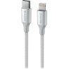 Swissten dátový kabeltextile ii usb-c / lightning 1,5 m biely