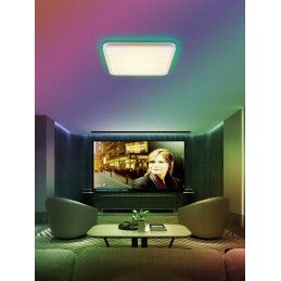 OPRAVENÉ - IMMAX NEO LITE TUDO SMART stropní svítidlo s RGB podsvícením 40x40cm, 50W Wi-Fi bílá, TUYA