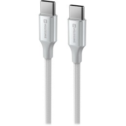 Swissten datový kabel textile ii usb-c / usb-c 1,5 m bílý
