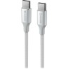 Swissten datový kabel textile ii usb-c / usb-c 1,5 m bílý
