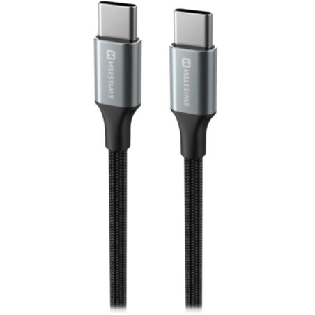 Swissten datový kabeltextile ii usb-c / usb-c 1,5 m černý