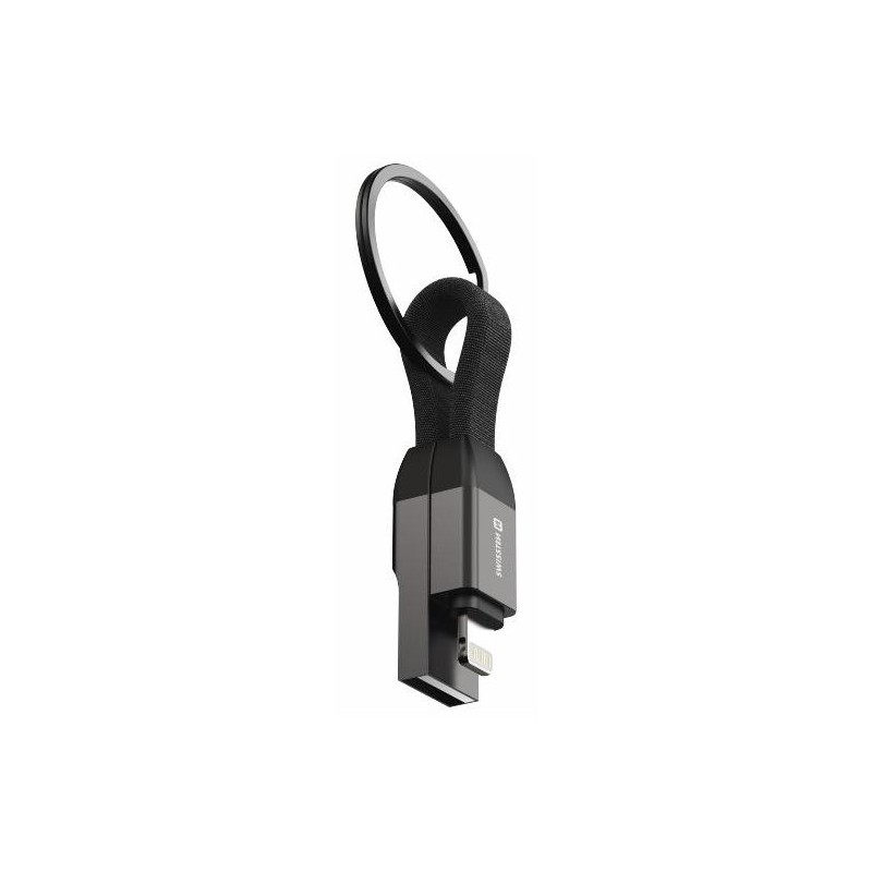 Swissten magnetický keychain kabel usb-a  / lightning 9,7 cm