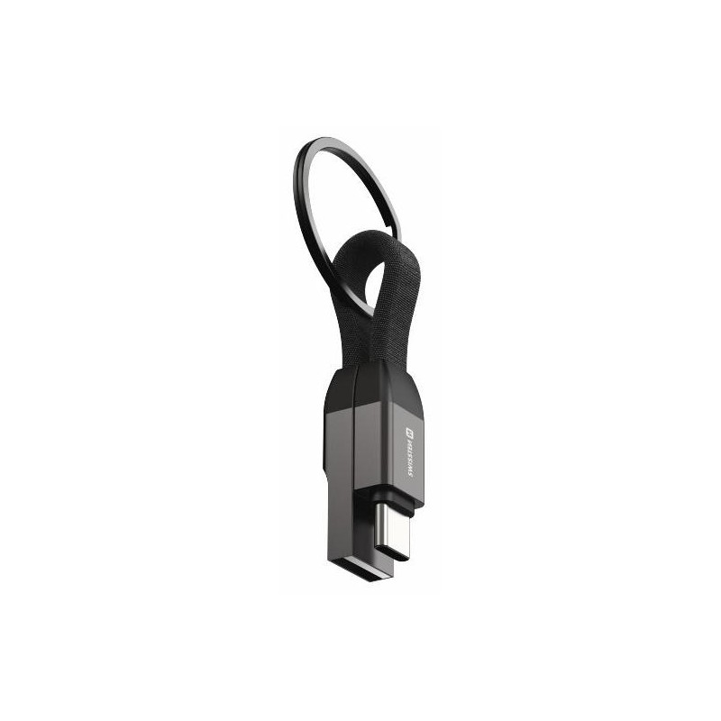 Swissten magnetický keychain kabel usb-a / usb-c 9,7 cm