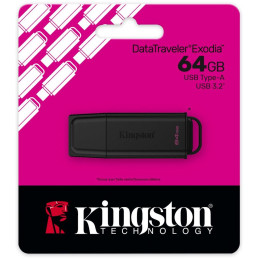 KINGSTON DataTraveler EXODIA 64GB / USB 3.2 Gen1 / černá + černá