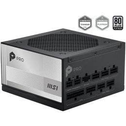 MSI zdroj PRO A850PL PCIE5/ 850W/ ATX3.1/ akt. PFC/ 7 let celk. záruka/ 120mm fan/ modulární kabeláž/ 80PLUS Platinum