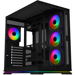 Krux skříň Atron / ATX / 4x120 mm PWM ARGB fan / USB 2.0 / USB 3.0 / USB-C / panoramatická / černá