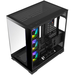 Krux skříň Atron / ATX / 4x120 mm PWM ARGB fan / USB 2.0 / USB 3.0 / USB-C / panoramatická / černá