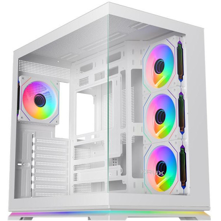 Krux skříň Atron ATX / 4x120 mm PWM ARGB fan / USB 2.0 / USB 3.0 / USB-C / panoramatická / bílá