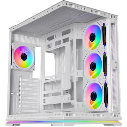 Krux skříň Atron ATX / 4x120 mm PWM ARGB fan / USB 2.0 / USB 3.0 / USB-C / panoramatická / bílá