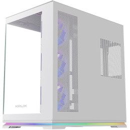 Krux skříň Atron ATX / 4x120 mm PWM ARGB fan / USB 2.0 / USB 3.0 / USB-C / panoramatická / bílá