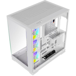 Krux skříň Atron ATX / 4x120 mm PWM ARGB fan / USB 2.0 / USB 3.0 / USB-C / panoramatická / bílá