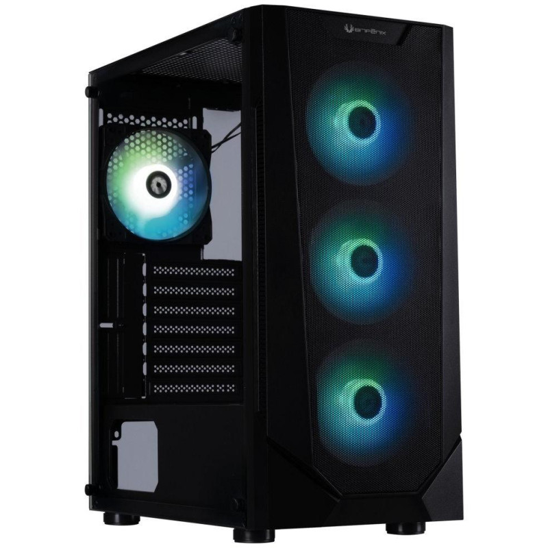 POŠKOZENÝ OBAL - BitFenix skříň C60 Negro / ATX /  4x 120mm ARGB fan + controller / 2xUSB 2.0 / USB 3.0 / tvrzené sklo / černá