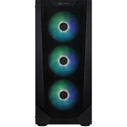 POŠKOZENÝ OBAL - BitFenix skříň C60 Negro / ATX /  4x 120mm ARGB fan + controller / 2xUSB 2.0 / USB 3.0 / tvrzené sklo / černá
