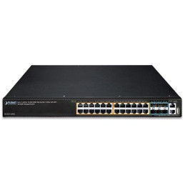 Planet SGS-6341-24P6X L3 switch, 24x1Gb, 6x10Gb SFP+, 24x PoE 802.3at 370W, HW/IP stack, VSF/Cluster