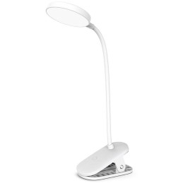 Colorway stolní LED lampa / CW-DL02B-B/ Integrovaná baterie / Klip/ Bílá