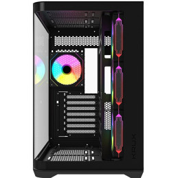 Krux skříň Tano ATX / 4x120 mm PWM ARGB fan / 2xUSB 3.0 / USB-C / panoramatická zaoblená/ černá
