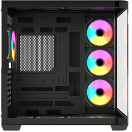 Krux skříň Tano ATX / 4x120 mm PWM ARGB fan / 2xUSB 3.0 / USB-C / panoramatická zaoblená/ černá
