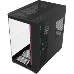 Krux skříň Tano ATX / 4x120 mm PWM ARGB fan / 2xUSB 3.0 / USB-C / panoramatická zaoblená/ černá