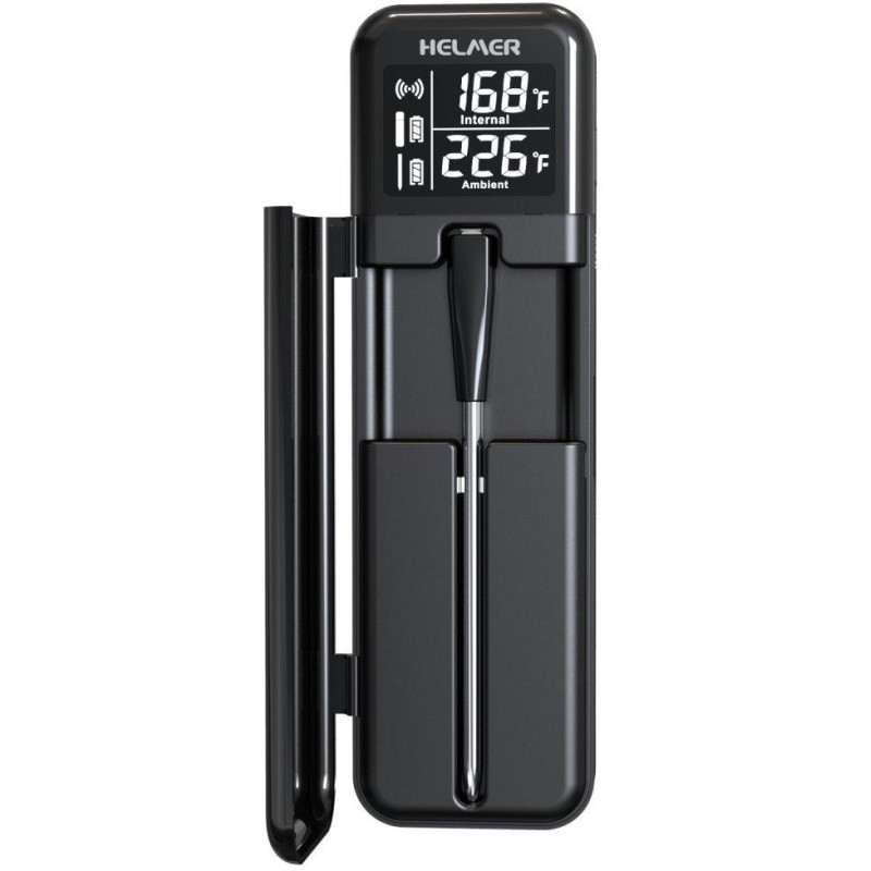 HELMER chytrý bezdrátový kuchyňský teploměr s jednou sondou TM 27/ LCD displej/ –10 až 100 °C/ Bluetooth/ černý